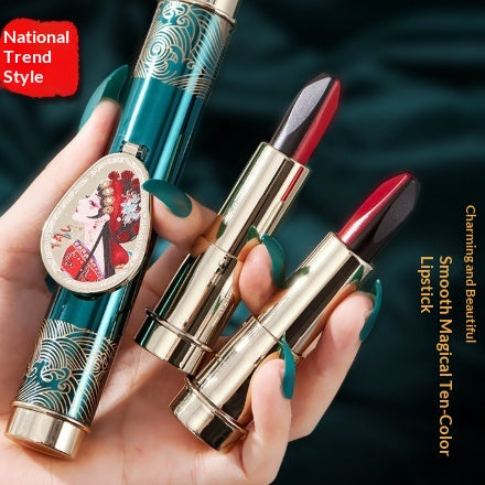 Labial mate de diez colores de larga duración