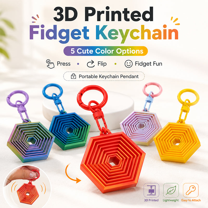 Llavero fidget hexagonal 3D