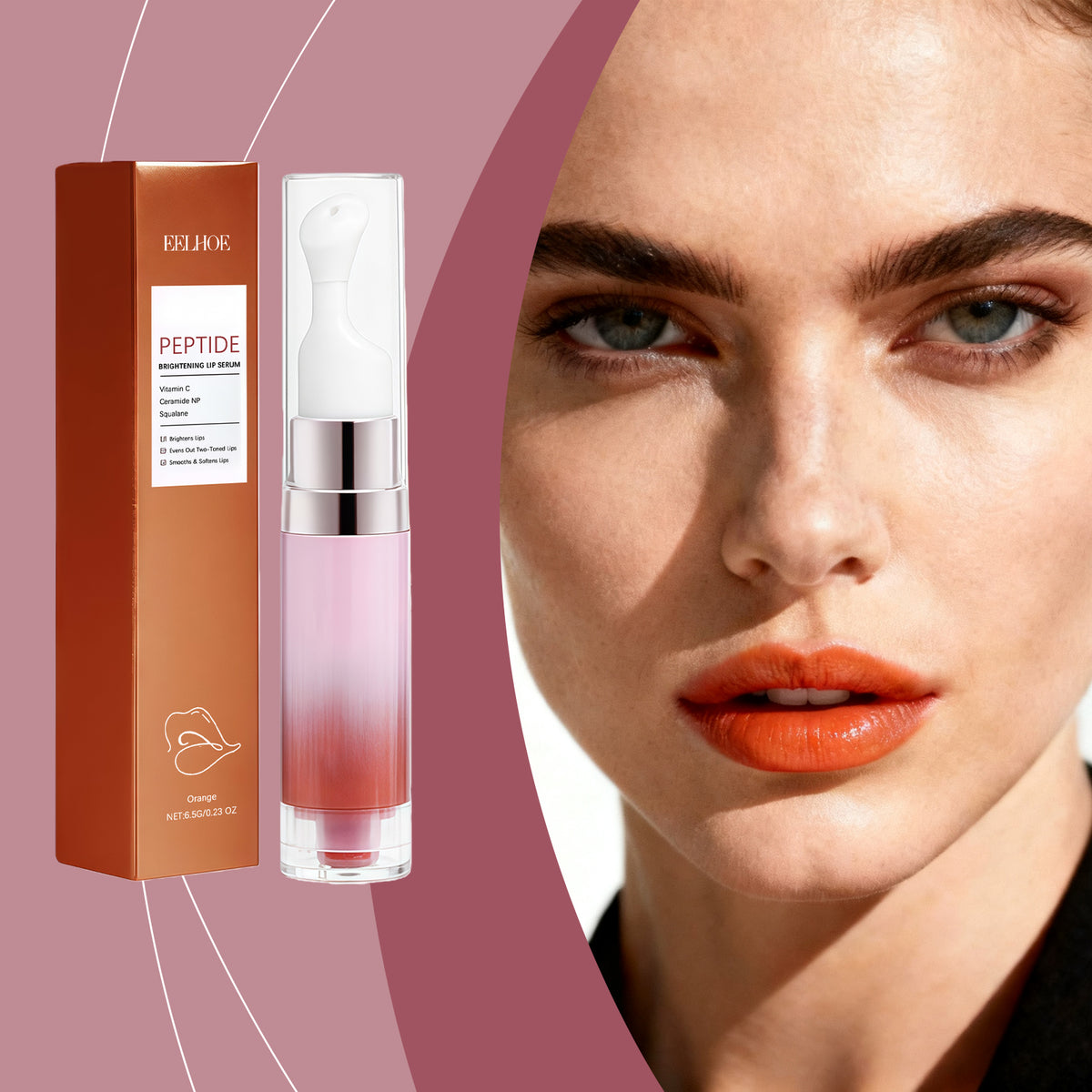 Brillo de Labios Naranja Hidratante y Aclarador