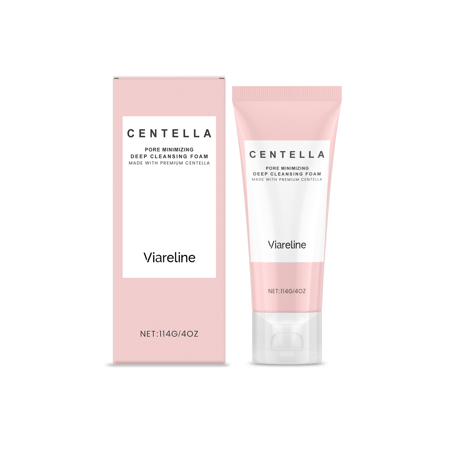 Viareline Centella Pore Minimizing Deep Cleansing Foam, Gentle Hydrating Non-Tight Face Wash