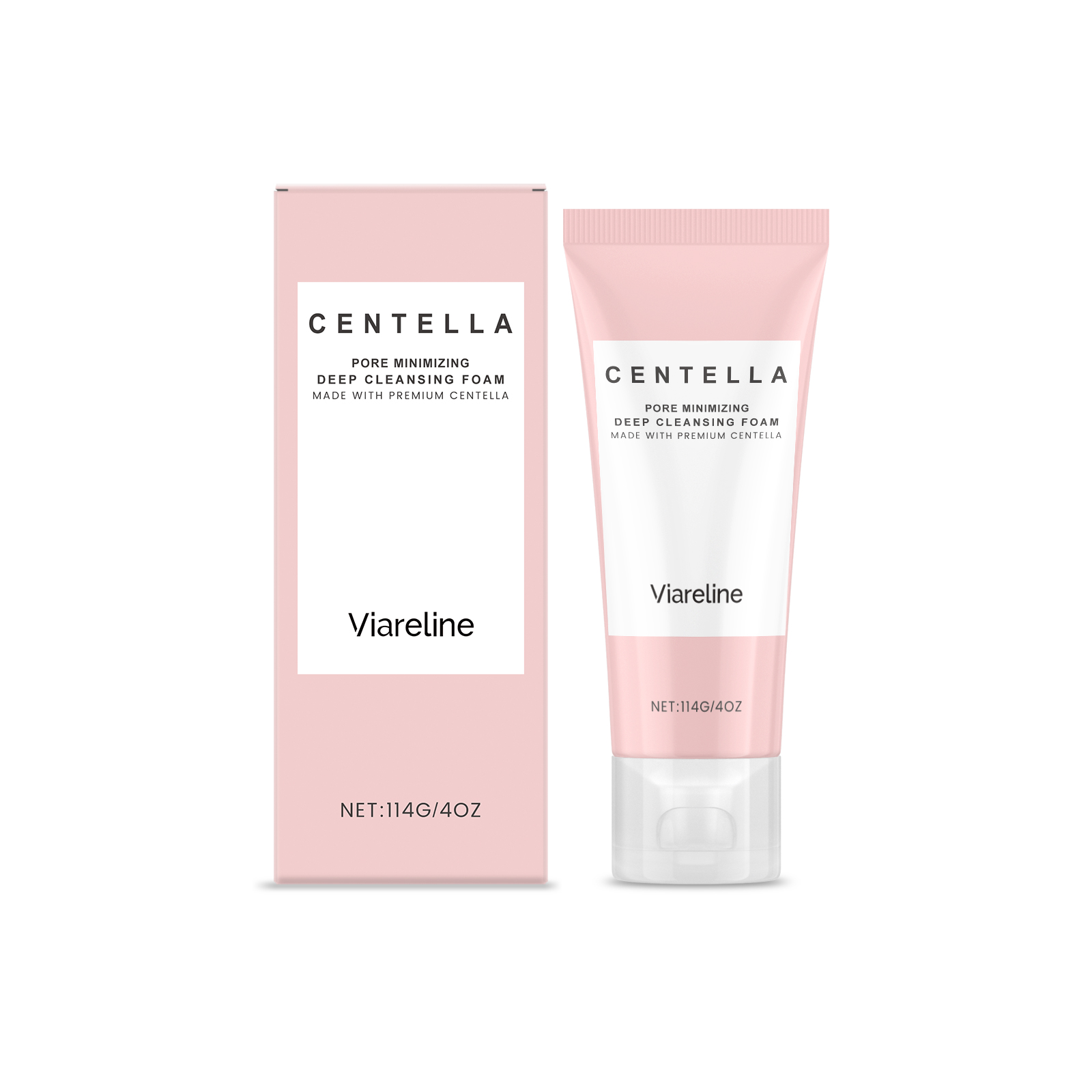Viareline Centella Pore Minimizing Deep Cleansing Foam, Gentle Hydrating Non-Tight Face Wash
