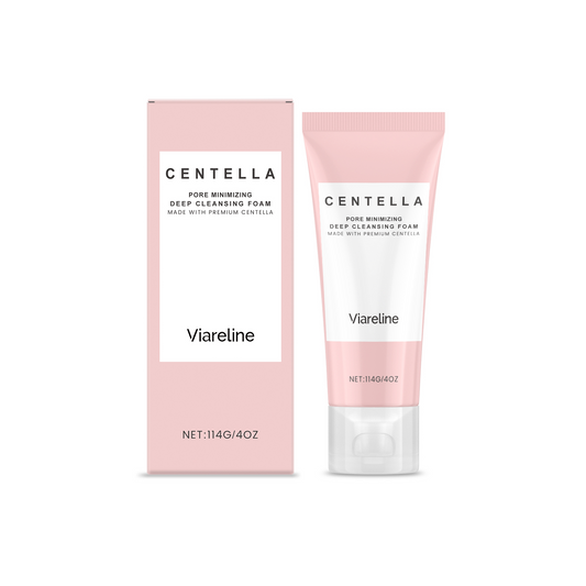 Viareline Centella Pore Minimizing Deep Cleansing Foam, Gentle Hydrating Non-Tight Face Wash