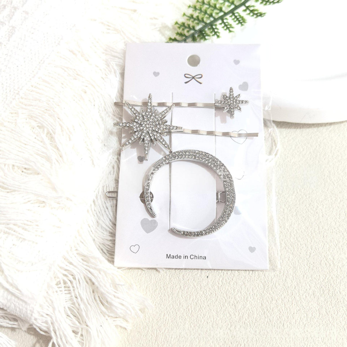 Pinza Pelo Diamante Luna Estrella