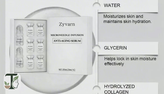 Zyvarn Micro-Needle Infusion Anti-Aging Serum Set, 6 Bottles Ampoule Facial  With Derma Roller For Daily Skin Care