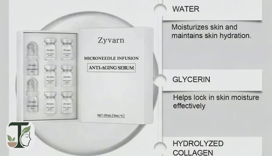 Zyvarn Micro-Needle Infusion Anti-Aging Serum Set, 6 Bottles Ampoule Facial  With Derma Roller For Daily Skin Care