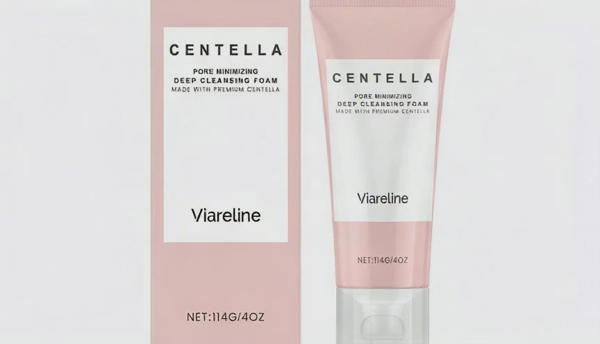 Viareline Centella Pore Minimizing Deep Cleansing Foam, Gentle Hydrating Non-Tight Face Wash